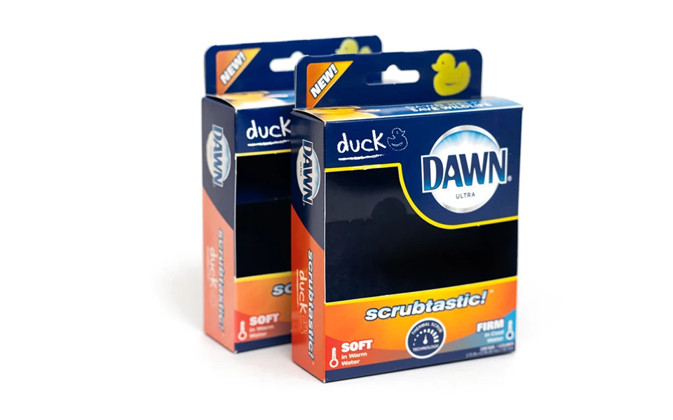 Scrubtastic packaging for Dawn, reflecting Ingersoll Paper Box's commitment to creating versatile and memorable packaging designs.