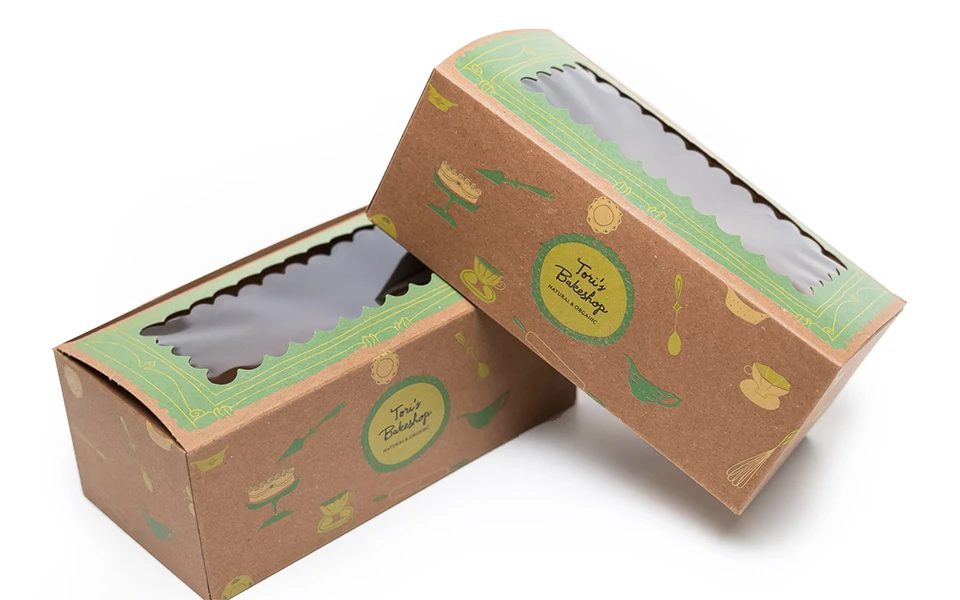 Tony's BakeShop's natural and eco-friendly cookie box with a clear viewing window, reflecting Ingersoll Paper Box's use of sustainable materials.